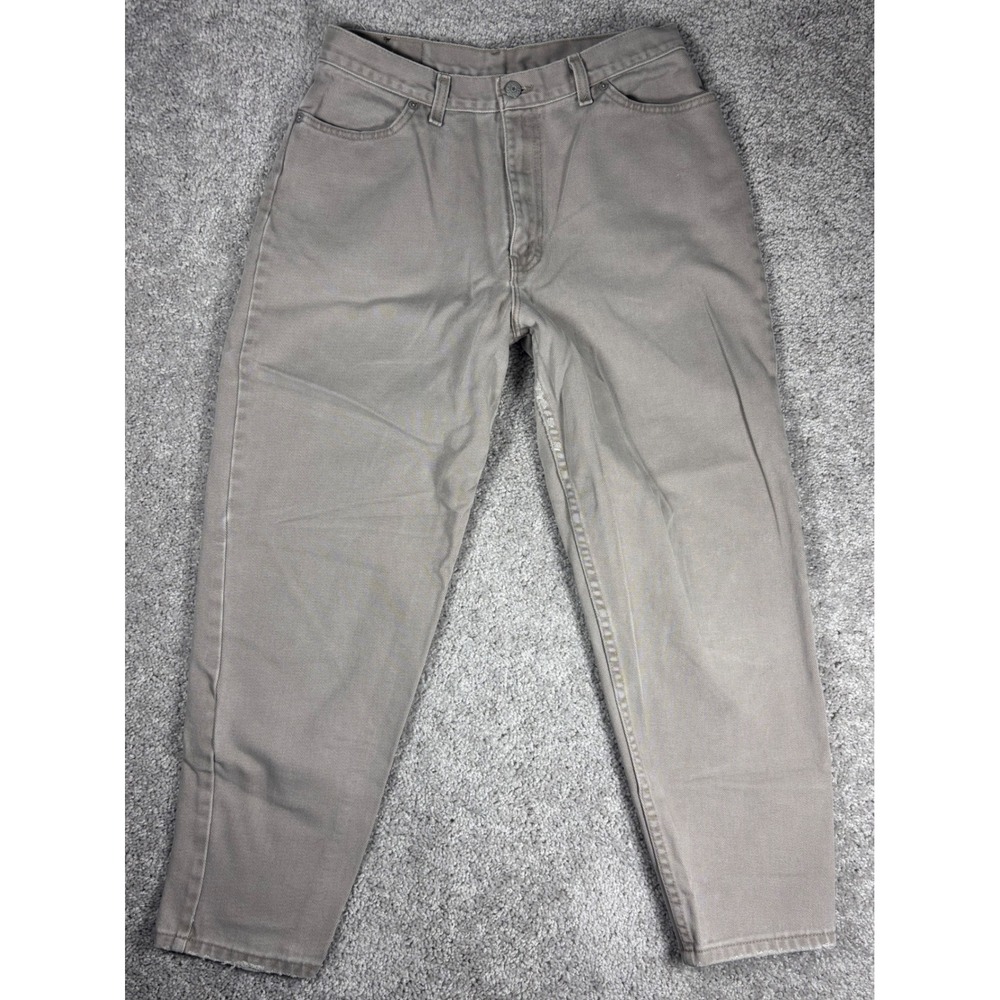 Faded Glory Vintage 90s Mom‎ Jeans Khaki High Rise Tapered Leg Petite 14 P 29x27